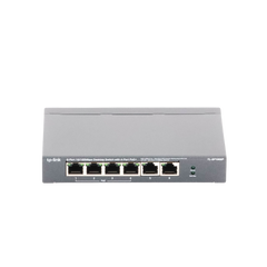 Switch PoE no Administrable de escritorio / 6 puertos 10/100 Mbps / 4 puertos PoE af/at / Presupuesto 67 W / Modo Extensor hasta 250 m / Calidad video prioritaria