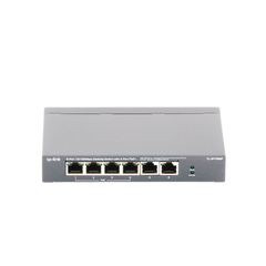 Switch PoE no Administrable de escritorio / 6 puertos 10/100 Mbps / 4 puertos PoE af/at / Presupuesto 67 W / Modo Extensor hasta 250 m / Calidad video prioritaria