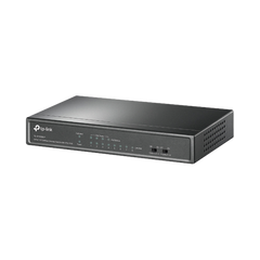 Switch PoE No Administrable de Escritorio / 8 puertos 10/100 Mbps / 4 puertos PoE af / Presupuesto 41 W / Modo extensor PoE hasta 250 metros / Calidad video prioritaria
