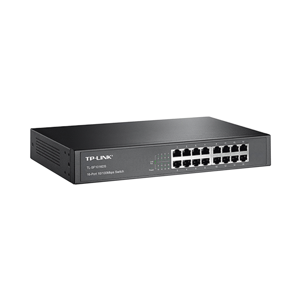 Switch no administrable de 16 puertos 10/100 Mbps de escritorio y para montaje en rack