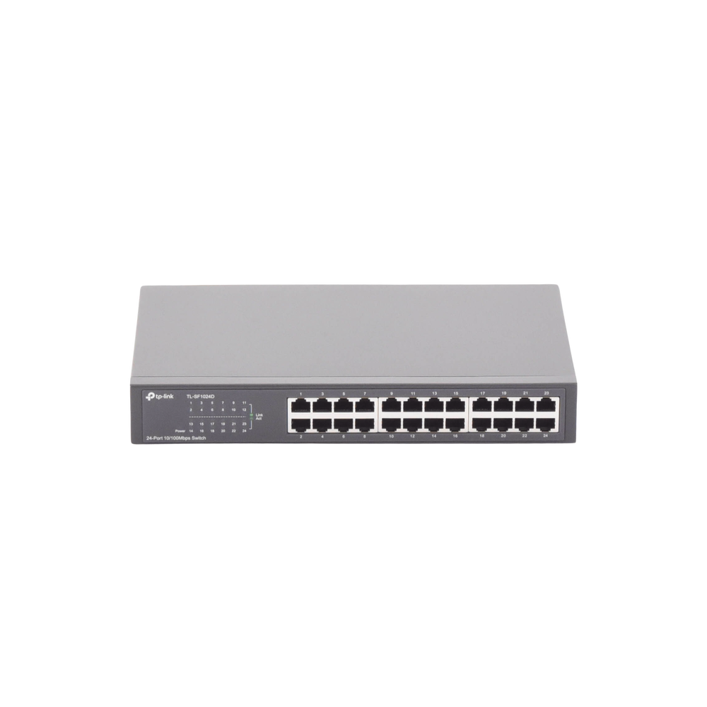 Switch no administrable de 24 puertos 10/100 Mbps para escritorio/rack