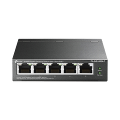 Switch Escritorio No Administrable de 5 puertos 100/100/1000 Mbps / Con 4 puertos PoE 802.3af/at de hasta 40 W