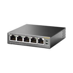 Switch Escritorio No Administrable de 5 puertos 10/100/1000 Mbps / Con 4 puertos PoE 802.3af/at de hasta 65 W / PoE Extendido hasta 250 metros
