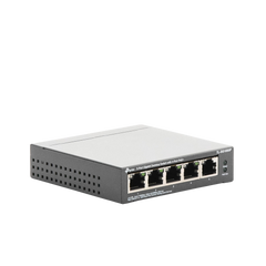 Switch Escritorio No Administrable de 5 puertos 10/100/1000 Mbps / Con 4 puertos PoE 802.3af/at de hasta 65 W / PoE Extendido hasta 250 metros