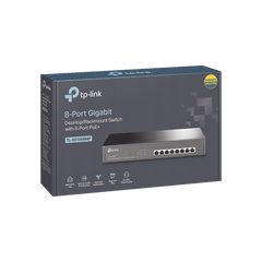 Switch Gigabit PoE+ no administrable de 8 puertos 10/100/1000 Mbps, para escritorio