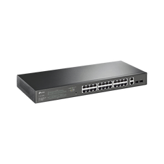 Switch PoE Administrable 24 puertos 10/100/1000 Mbps / 2 puertos SFP / 24 puertos PoE af/at / Presupuesto PoE 250W /