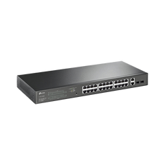 Switch PoE Administrable 24 puertos 10/100/1000 Mbps / 2 puertos SFP / 24 puertos PoE af/at / Presupuesto PoE 250W /