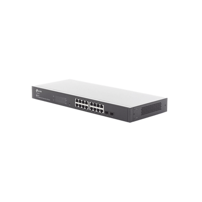 Switch Omada SDN Administrable / 16 puertos Gigabit y 2 puertos SFP / Funciones sFlow, QinQ y QoS / Administración centralizada OMADA