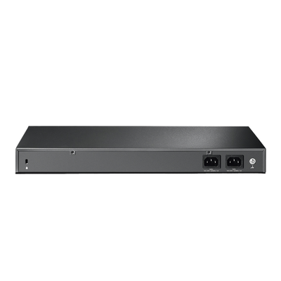 Switch de Fibra Óptica L2+ Omada / 24 puertos SFP 1GE / 4 Puertos Combinados SFP+/RJ45 Gigabit / 2 Puertos Consola RJ45|micro-SUB / Administración Centralizada Omada o Stand-Alone / Compatile con IPv6 /  Multicast IGMP
