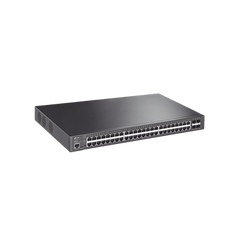Switch L2+ Omada PoE+ / 48 Puertos PoE+ 10/100/1000 Mbps / 4 Puertos SFP+ 10G / 2 Puertos Consola (RJ45 y microUSB) / Administración Centralizada Omada o Stand-Alone / Multicast IGMP / Calidad de Servicio / Presupuesto PoE 500W / Montaje en Rack