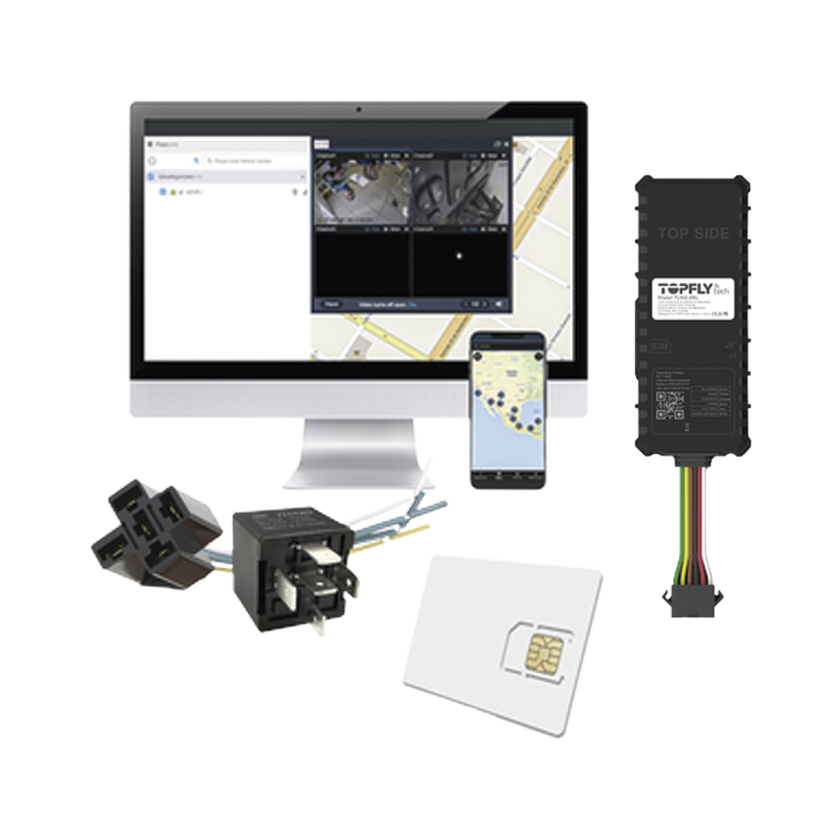 Kit Dispositivo TLW26BL para localización para vehículos / Conectividad 4G LTE y BLE 5.0 / Diferentes tipos de notificaciones / Corte y restablecimiento de energía / Relay + EPCOMGPSANUAL + SIM500MB2Y