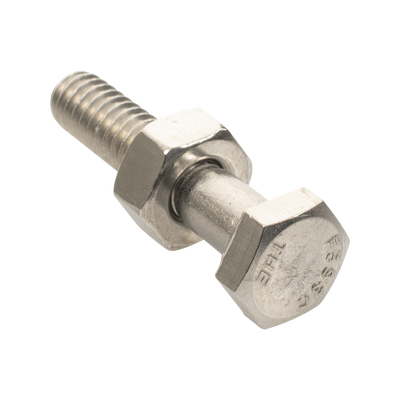 Paquete de 6 tornillos con tuercas de acero inoxidable 1/4 x 1 1/4”.