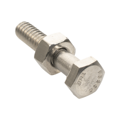 Paquete de 6 tornillos con tuercas de acero inoxidable 1/4 x 1 1/4”.