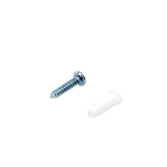 Paquete de 20 taquetes blancos  3/4" y 20 tornillos 8mm x 3/4" (1101-05002)