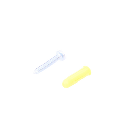 Paquete de 20 taquetes amarillo  1" y 20 tornillos 8mm x 1"