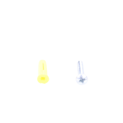 Paquete de 20 taquetes amarillo  1" y 20 tornillos 8mm x 1"