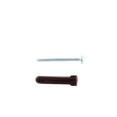 Paquete de 10 taquetes café 1 3/4" y 10 tornillos 10mm x 1 3/4" (1104-05002)