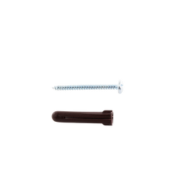 Paquete de 10 taquetes café 1 3/4" y 10 tornillos 10mm x 1 3/4" (1104-05002)