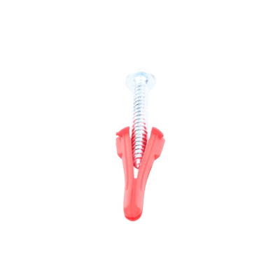 Paquete Con 10 Taquetes Rojos de 1/4" y 10 tornillos 10 x 1 1/2" (4.82 x 38 mm) (1103-05002)