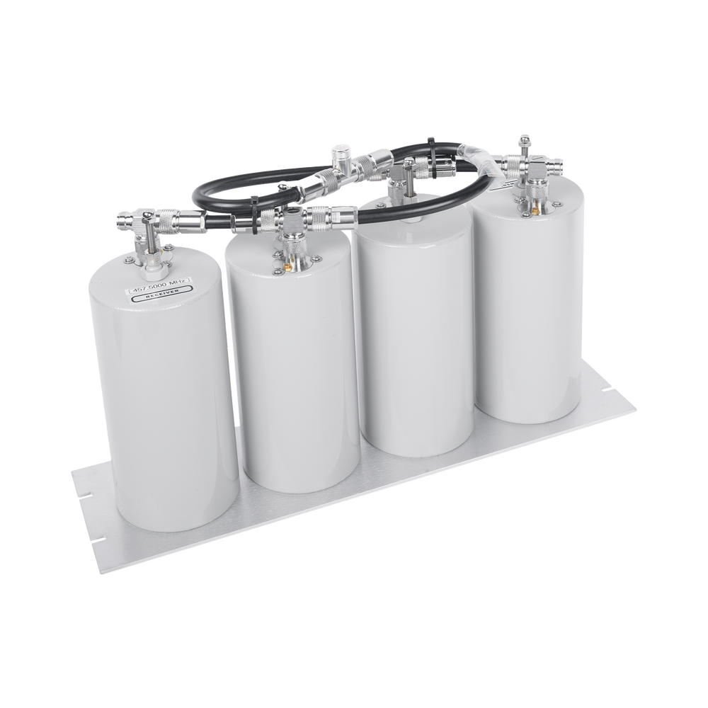 Duplexer Pasa Banda-Rechazo de Banda, 400-470 MHz, 4 Cavidades (4"Dia.) 5 MHz, 250 Watt, N Hembra