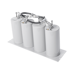 Duplexer Pasa Banda-Rechazo de Banda, 400-470 MHz, 4 Cavidades (4"Dia.) 5 MHz, 250 Watt, N Hembra