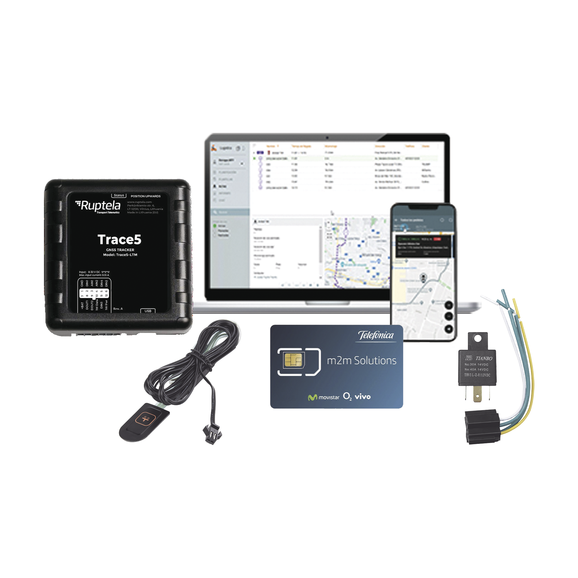 Kit de Localizador Vehicular 2G y 4G/ Rastreo / Conducción eficiente / Deteccion de Jammer / Registro de conductores / Relay + Botón de pánico + EPCOMGPSMENSUAL + SIM30M2M + datos por 1 mes