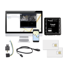 Kit de Localizador Vehicular 2G y 4G/ Rastreo / Conducción eficiente / Deteccion de Jammer / Registro de conductores / Relay + Botón de pánico + EPCOMGPSANUAL + SIM500MB2Y