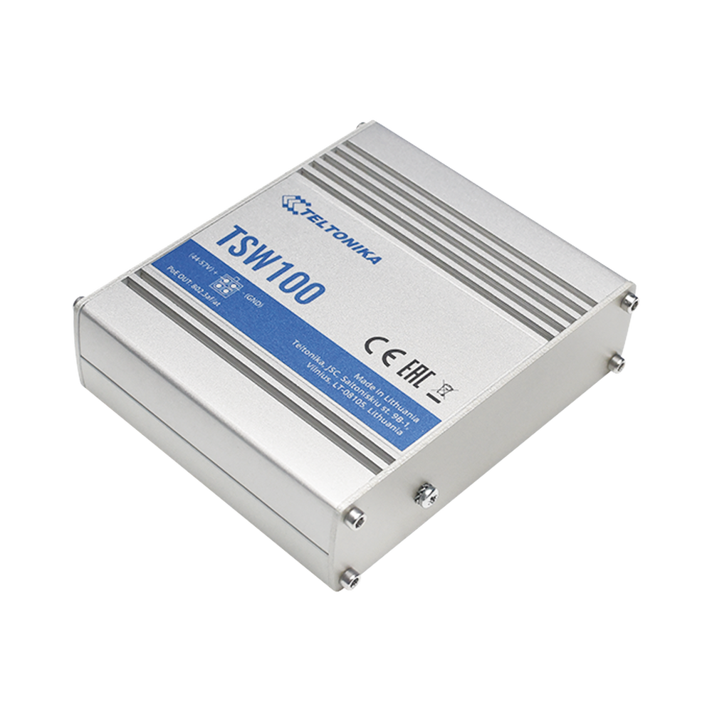Switch Industrial No-Administrable 5 puertos Gigabit, PoE en 4 puertos 802.3af/at (120W)