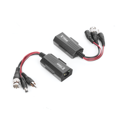 Kit de transceptores activos, envía alimentación 12V/24Vcc/AC, video y audio a una distancia de hasta 150 m en 4K para aplicaciones de video por UTP Cat 5e / 6 en alta definición.
