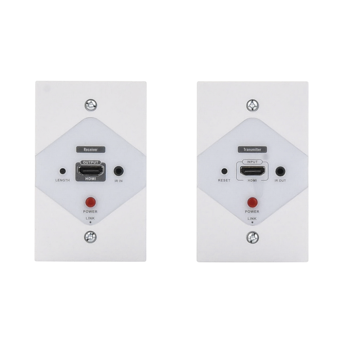Kit Extensor HDMI en PLACAS DE PARED para distancias de 40 metros / Resolución 1080P @ 60 Hz / Cat 6/6A/ 7 / HDR/ Cero Latencia / Soporta Control Remoto / Placa de pared de 2.74 x 4.49” (tamaño estándar de EE.UU.).