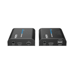 Kit extensor KVM (HDMI y USB) hasta 120 metros | Resolución 1080P @ 60 Hz | Soporta STP y UTP CAT6 | Soporta Switch Gigabit para control KVM múltiple | Soporta hasta 253 receptores | Transmite el Video y Controla tu DVR vía USB
