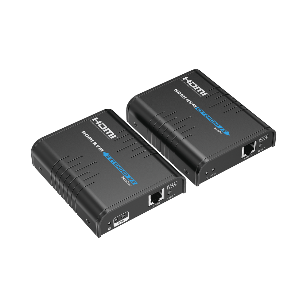 Kit extensor KVM (HDMI y USB) hasta 120 metros | Resolución 1080P @ 60 Hz | Soporta STP y UTP CAT6 | Soporta Switch Gigabit para control KVM múltiple | Soporta hasta 253 receptores | Transmite el Video y Controla tu DVR vía USB