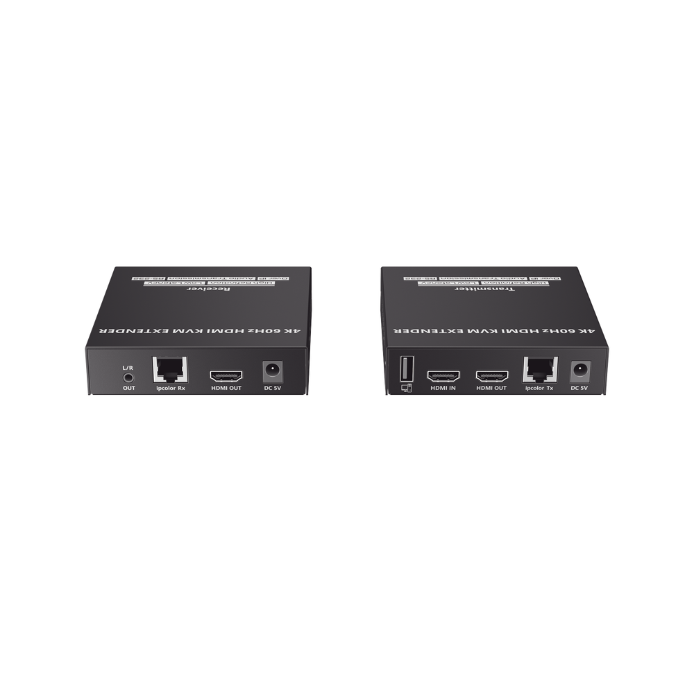 Kit Extensor KVM (HDMI y USB) hasta 120 metros | Transmite el Video y Controla tu DVR vía USB a distancia | Soporta resolución 4K @60Hz | Cat 6, 6a y 7 | Salida Loop en el Tx para visualización local