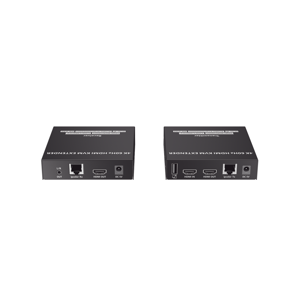 Kit Extensor KVM (HDMI y USB) hasta 120 metros | Transmite el Video y Controla tu DVR vía USB a distancia | Soporta resolución 4K @60Hz | Cat 6, 6a y 7 | Salida Loop en el Tx para visualización local