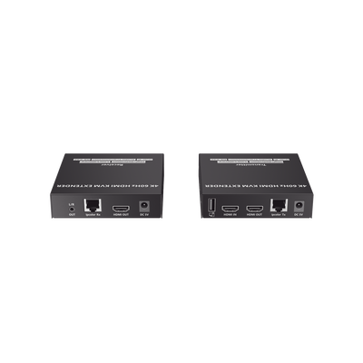 Kit Extensor KVM (HDMI y USB) hasta 120 metros | Transmite el Video y Controla tu DVR vía USB a distancia | Soporta resolución 4K @60Hz | Cat 6, 6a y 7 | Salida Loop en el Tx para visualización local