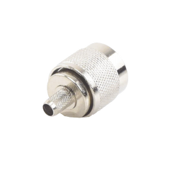 Conector N Macho para 75 Ohm de Anillo Plegable para Cable RG-59, Niquel/Oro/Teflón