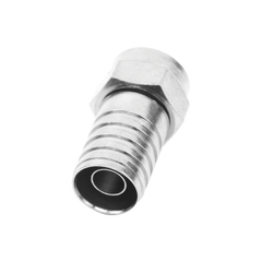 Conector F Macho, Plegable de Doble Blindaje para cable RG-59, Cuerpo de Bronce Niquelado.