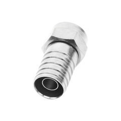 Conector F Macho, Plegable de Doble Blindaje para cable RG-59, Cuerpo de Bronce Niquelado.