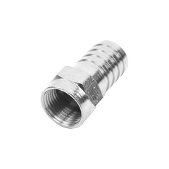 Conector F Macho, Plegable de Doble Blindaje para cable RG-59, Cuerpo de Bronce Niquelado.