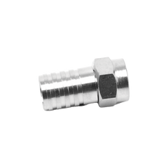 Conector F Macho, Plegable de Doble Blindaje para cable RG-59, Cuerpo de Bronce Niquelado.
