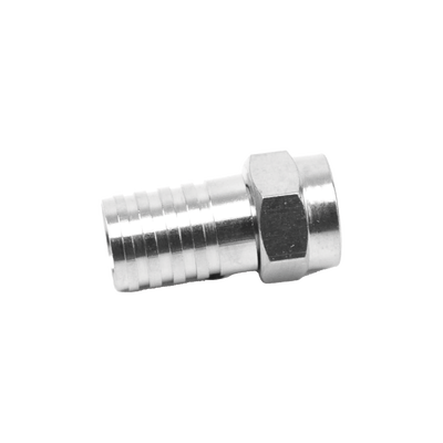 Conector F Macho, Plegable de Doble Blindaje para cable RG-59, Cuerpo de Bronce Niquelado.