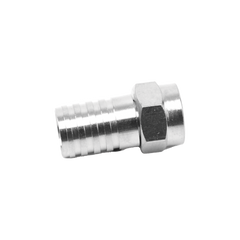 Conector F Macho, Plegable de Doble Blindaje para cable RG-59, Cuerpo de Bronce Niquelado.
