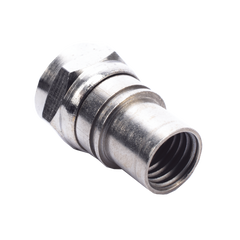 Conector F Macho Plegable, Con PIN para Cable RG-59, Cuerpo de Bronce Niquelado.