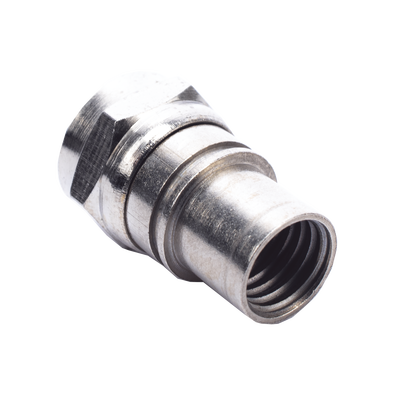 Conector F Macho Plegable, Con PIN para Cable RG-59, Cuerpo de Bronce Niquelado.