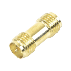 Adaptador Barril de SMA Hembra Inverso a SMA Hembra Inverso, Oro/ Oro/ Teflón,
