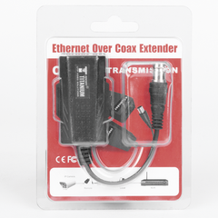 Kit EXTENSOR IP por cable CABLE COAXIAL para distancias de HASTA 200 m / REUTILIZA EL CABLEADO EXISTENTE PARA CONECTAR CÁMARAS IP / No Requiere Energía / Transmisión en Tiempo Real / Protección Contra Sobretensiones Incorporada