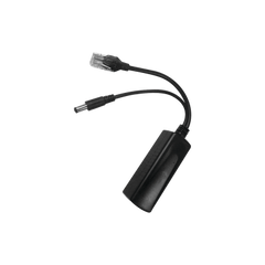 Cable divisor PoE pasivo de 48-55 Vcc @ 12 Vcc, 2 A. Aplicaciones como adaptar micrófonos en cámaras IP