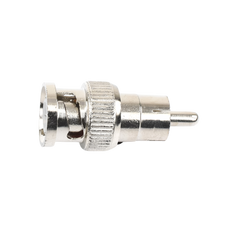 Adaptador en línea para 75 Ohm, de conector BNC macho a RCA macho en aplicaciones de Audio-Video para cámaras, monitores y DVR´s.