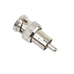 Adaptador en línea para 75 Ohm, de conector BNC macho a RCA macho en aplicaciones de Audio-Video para cámaras, monitores y DVR´s.