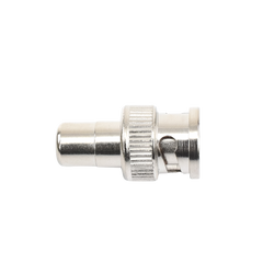Adaptador en Línea para 75 Ohm, de Conector BNC Macho a RCA Hembra en Aplicaciones de Audio-Video para Cámaras, Monitores y DVR's.
